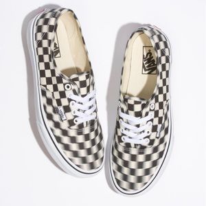 blur checkerboard vans